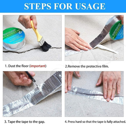 Waterproof Repair Tape for Pipe Leakage Roof Water Leakage Solution Aluminum Foil Tape Waterproof Adhesive Sealing Rubber Tape for Surface Crack (5cmx5m) (Silver)