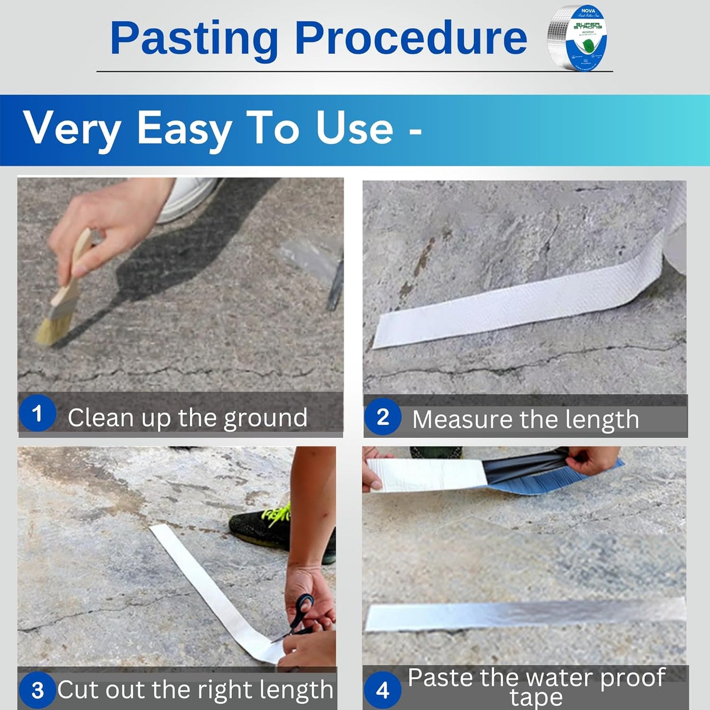 Waterproof Repair Tape for Pipe Leakage Roof Water Leakage Solution Aluminum Foil Tape Waterproof Adhesive Sealing Rubber Tape for Surface Crack (5cmx5m) (Silver)