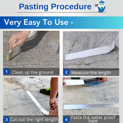 Waterproof Repair Tape for Pipe Leakage Roof Water Leakage Solution Aluminum Foil Tape Waterproof Adhesive Sealing Rubber Tape for Surface Crack (5cmx5m) (Silver)